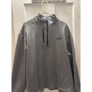 Callaway Golf Men's Size XL Gray Pullover Sweatshirt Long Sleeve 1/4 Zip .
